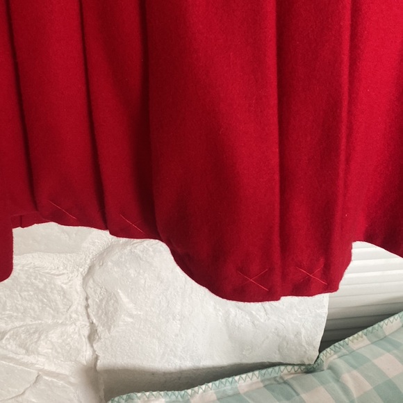 INC International Concepts Red Wool Coat XS Collar details +gold buttons pockets - Picture 11 of 16